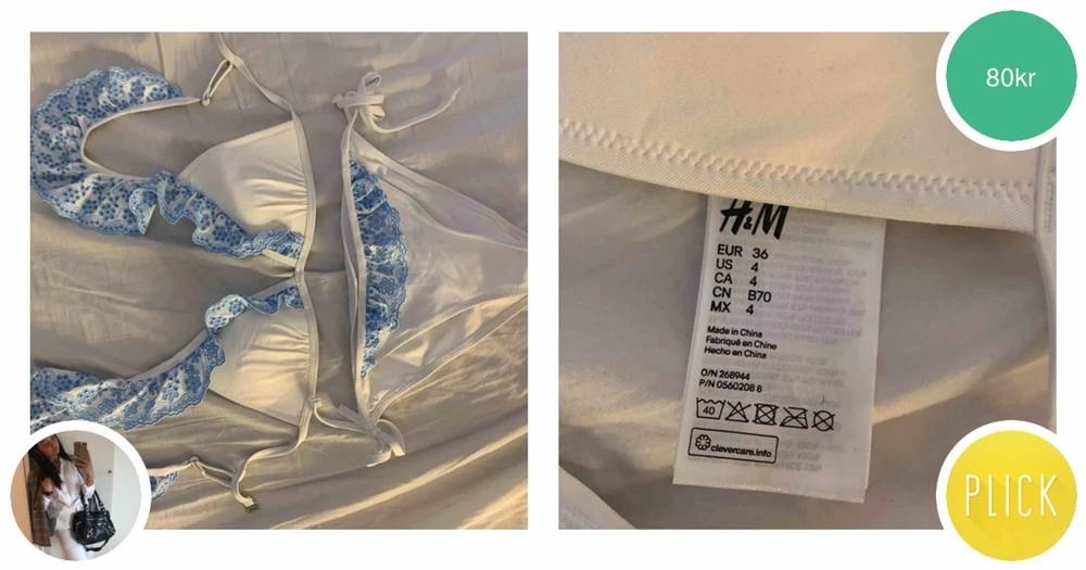 Vit Bikini från hm storlek 36 aldrig Plick Second Hand
