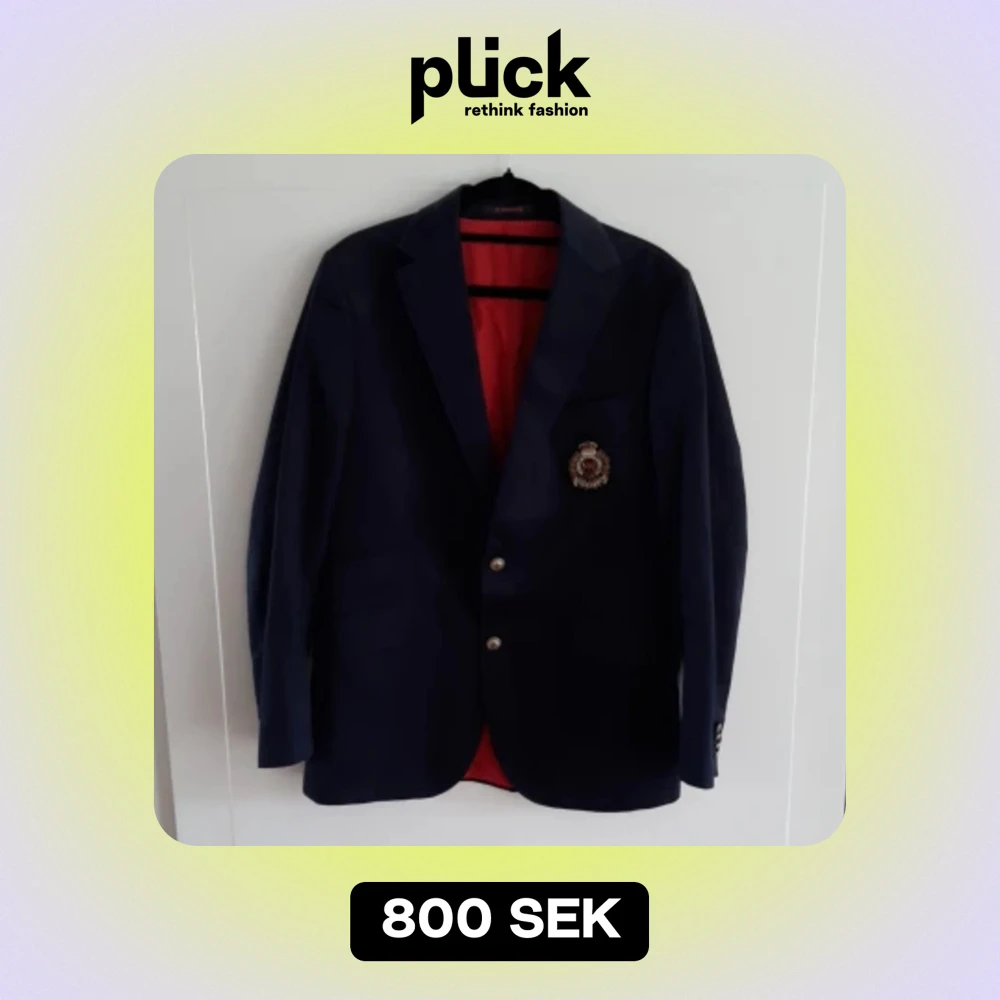 Blå Morris Kavaj Med Emblem Kostymer