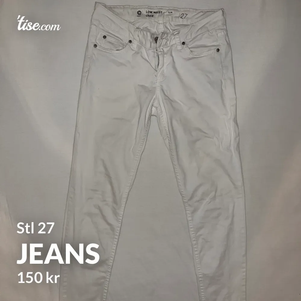 Vita denim jeans från Cubus i jätte skönt mjukare material i gott skick. Lexie low waist slim, stl 27. 150kr eller paketpris flera byxor för 500kr. Jeans & Byxor.