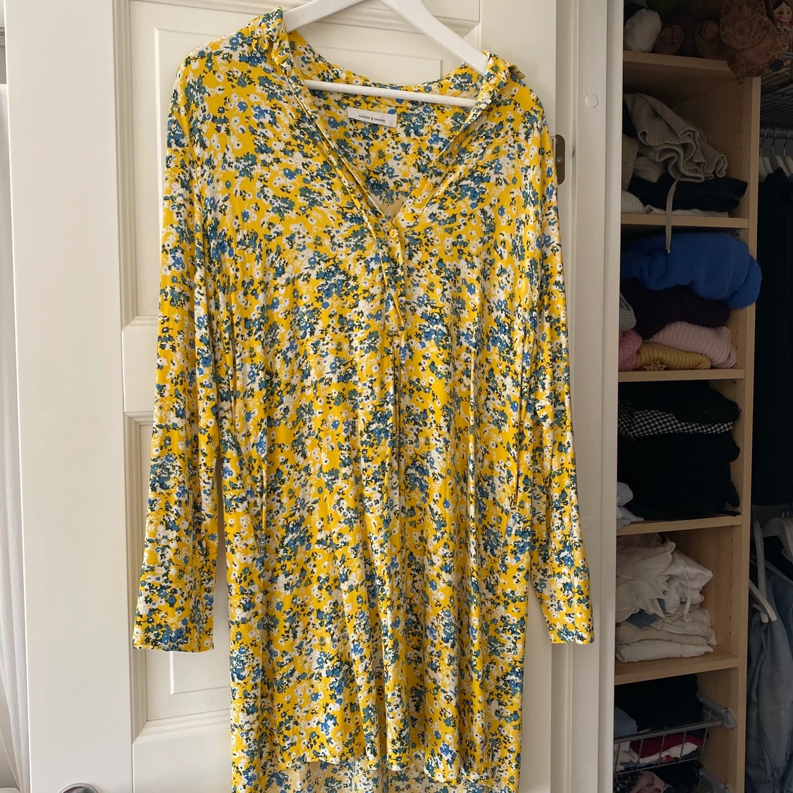 Gul blommig klänning! Samsoe samsoe - 90