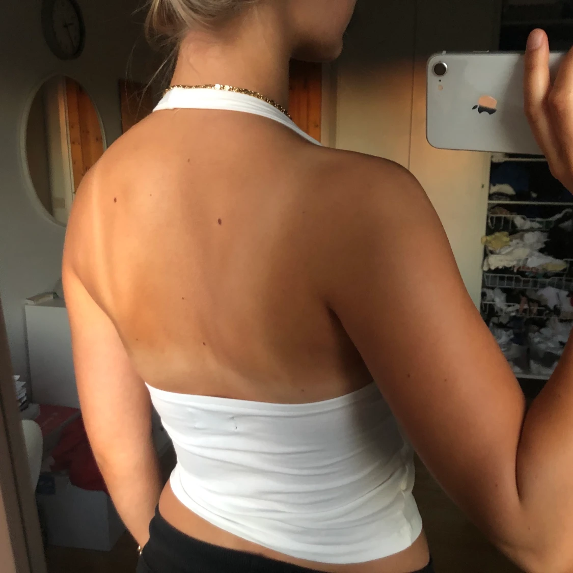 Vit halterneck topp - 90