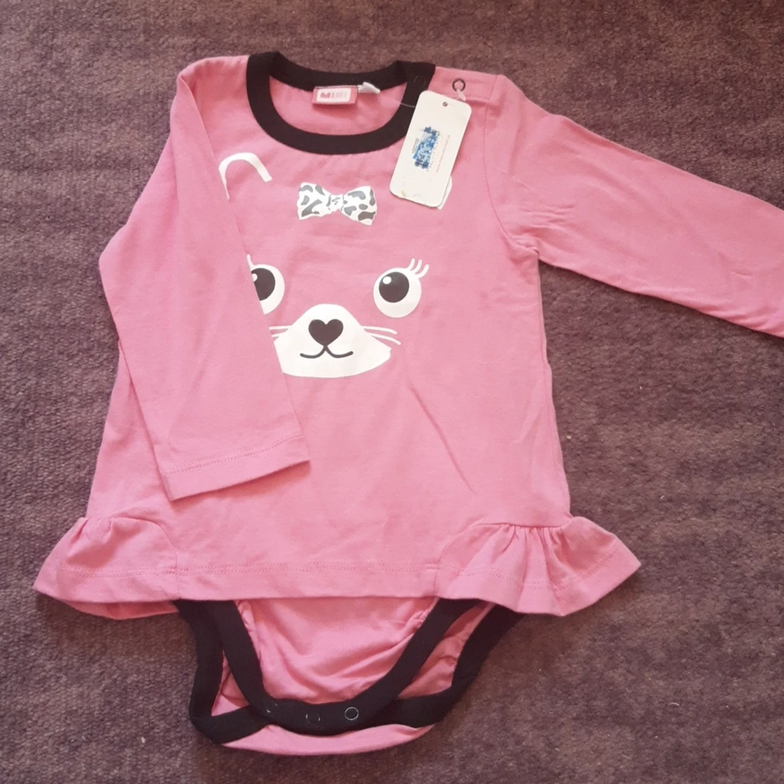 Rosa klänning body med Björntryck