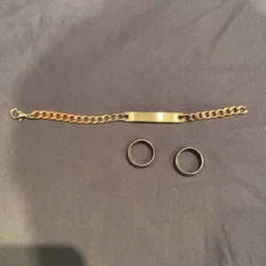 Smycken - Armband i fint skick. Använd som man kan se men riktigt snyggt på! 50kr. 2 Ringar utan repor eller skador, ej använda då dom är för små. 20kr/st😊