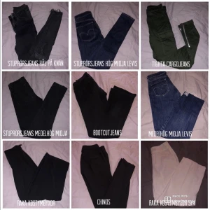 Olika jeans o byxor strl XS/S - Jättebra skick på alla olika plagg.