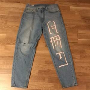 Handmålade Levis jeans. (Köpta på carlings för 1300kr+ 300 för målningen )             Bud i kommentarerna 