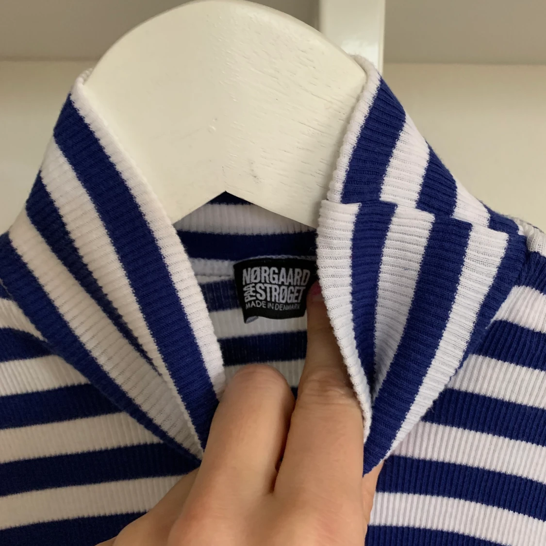 Mads Nørregaard blåvitrandig randig polo i bomull - 90