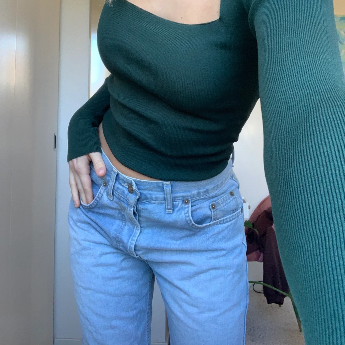Lågmidjade raka jeans - 91