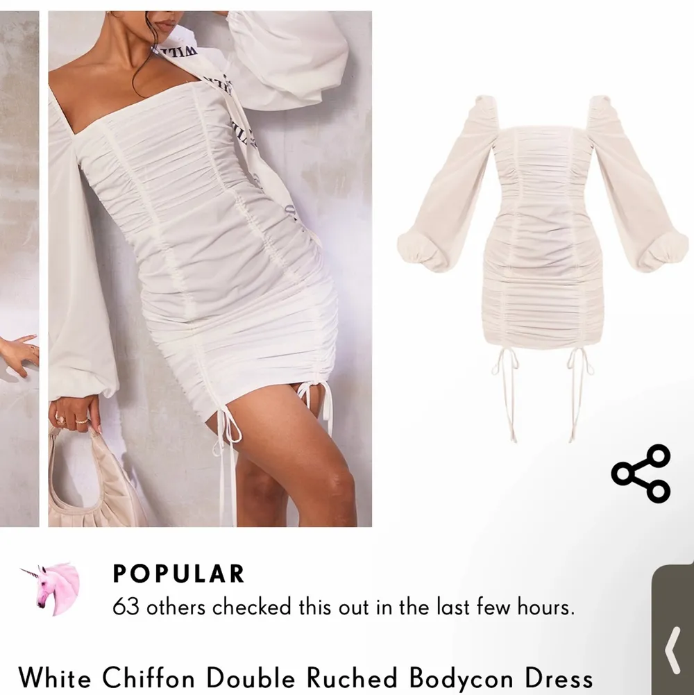 Säljer denna super fina vita klänning för att den tyvärr va för liten för mig.🤍🤍. Klänningar.