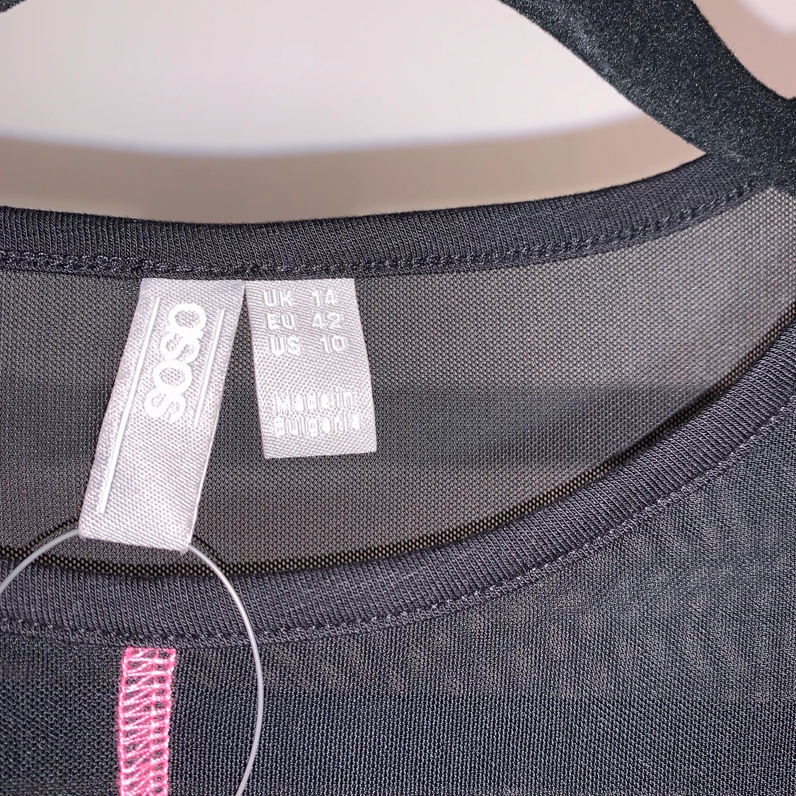 Body i mesh med rosa detaljer storlek 42 (Passar M-L) - 91