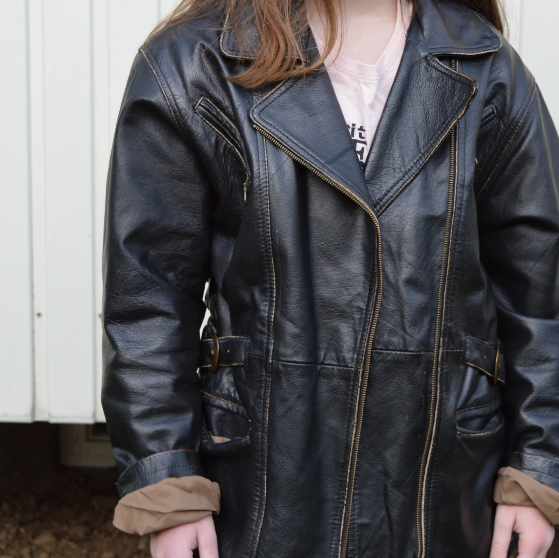 Svart läderjacka 70-tal 