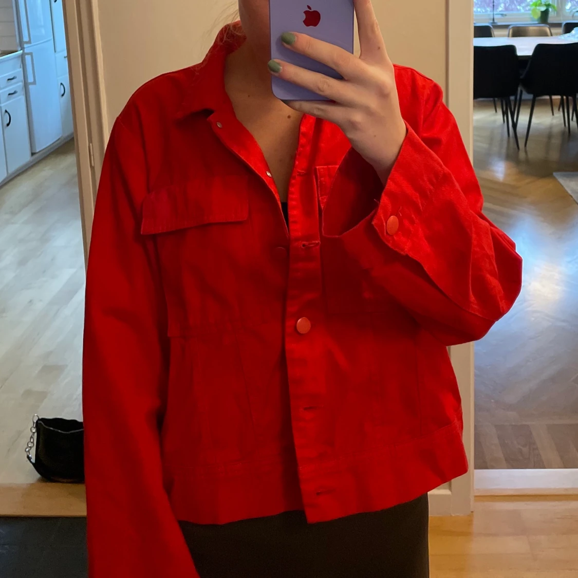 Röd jeansjacka/overshirt🤎