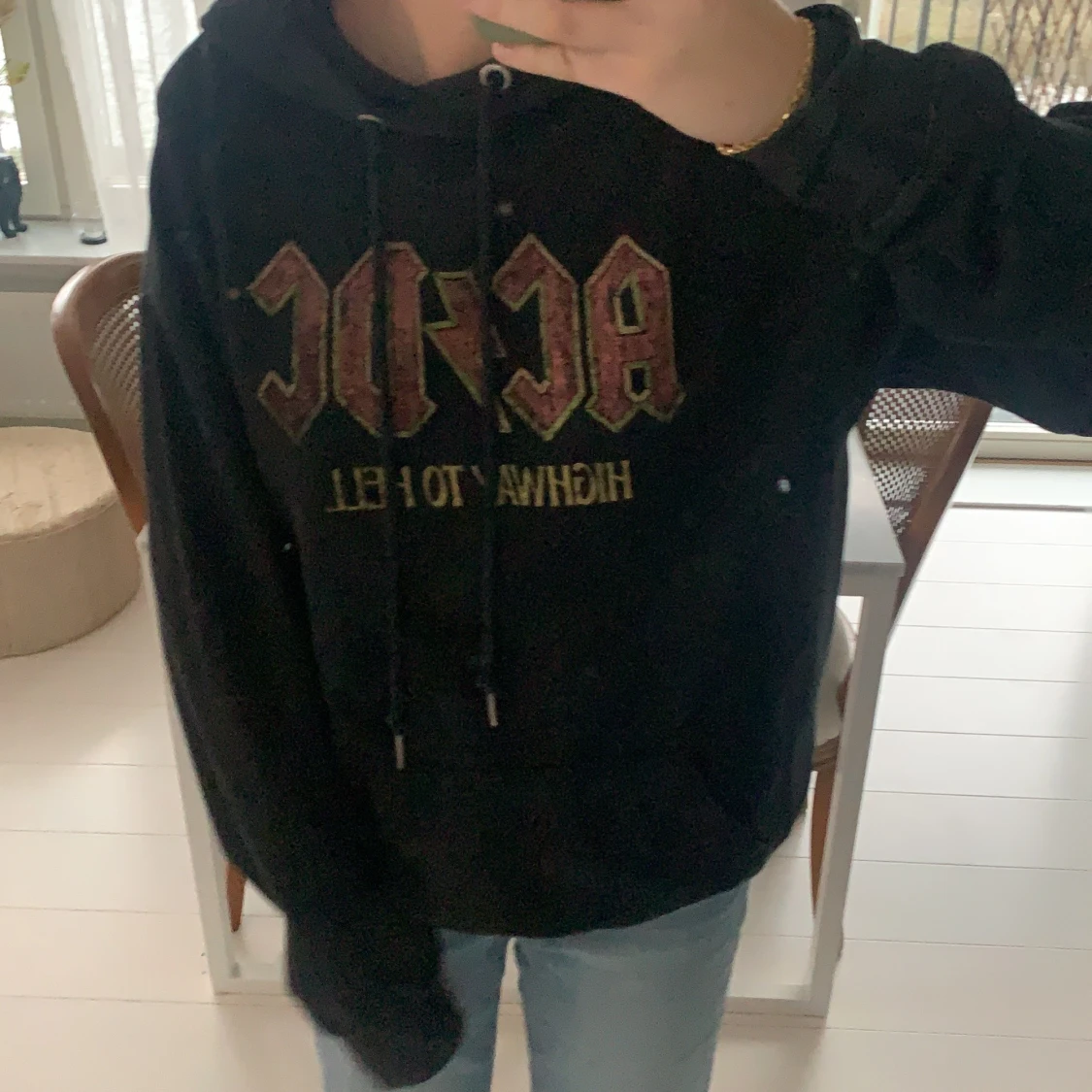 Hoodie med tryck - 90