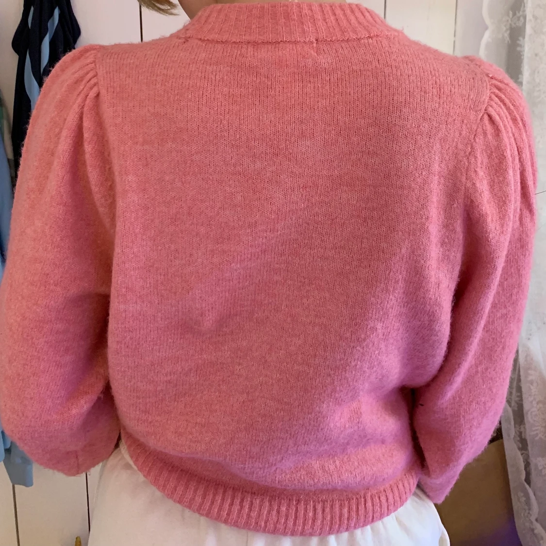 Rosa stickad tröja  - 90