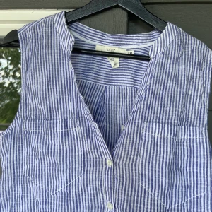 Rutig Kortärmad skjorta - Kortärmad blå-/vitrandig skjorta👕🤍                                   Strl 36 <33