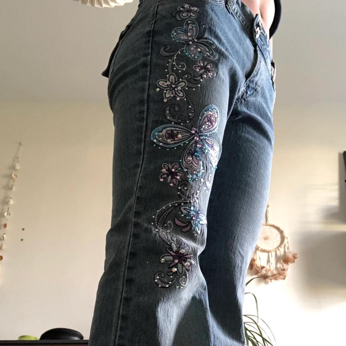 lågmidjade jeans - 90
