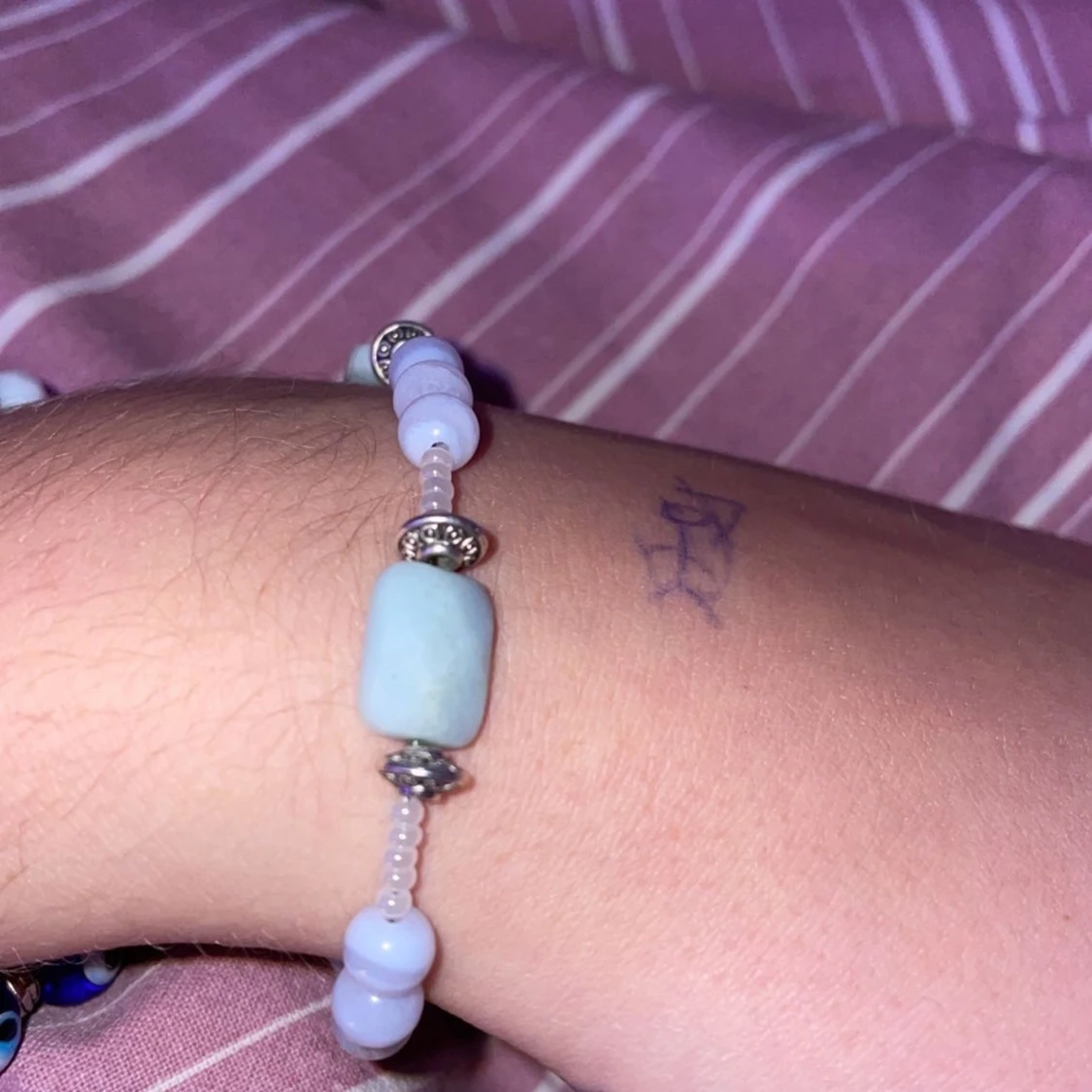 Kristall armband ljusblått