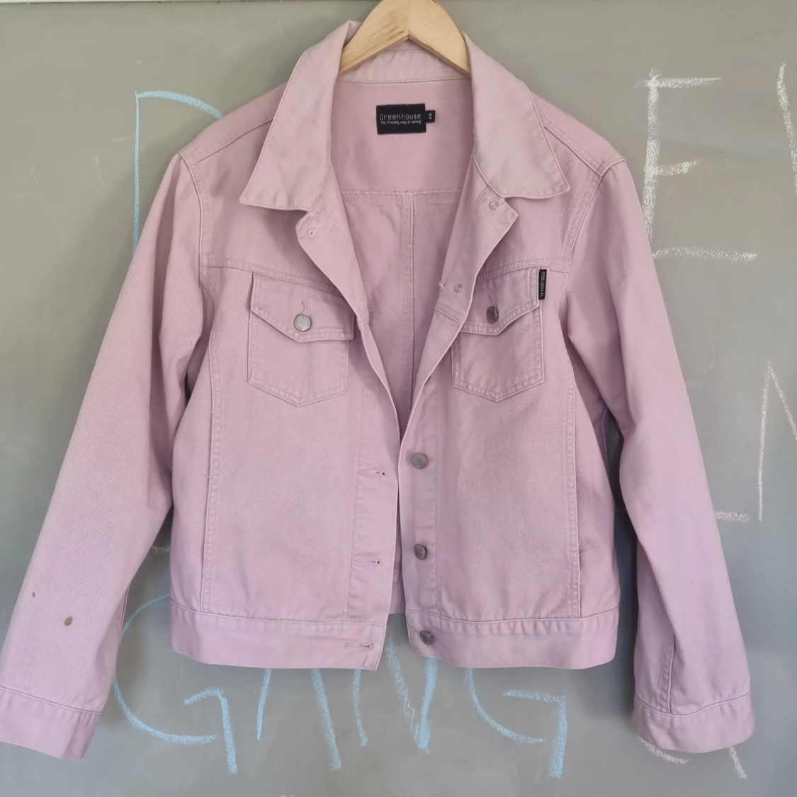 Lila oversize jeansjacka 