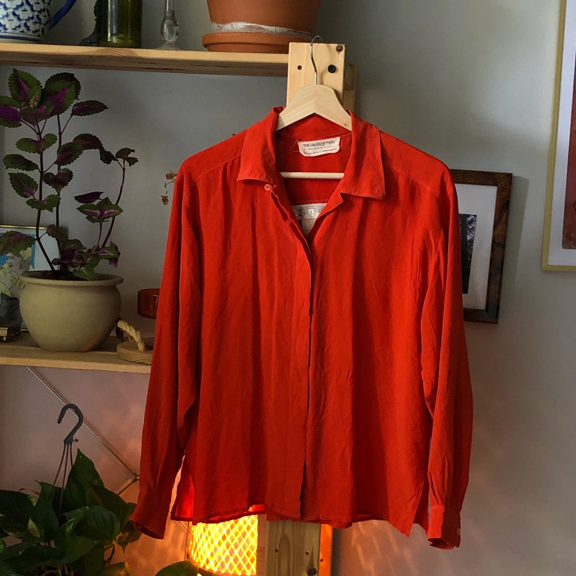 Röd blus/skjorta - 90