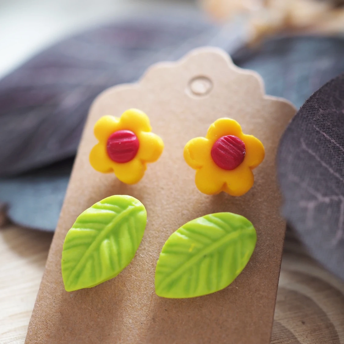 Orange daisy earrings set  - 90