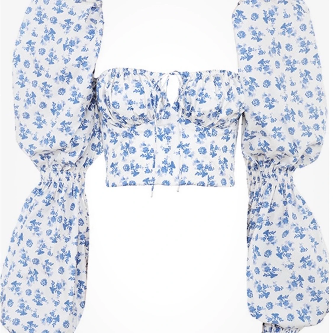 Blommig blå topp - 91