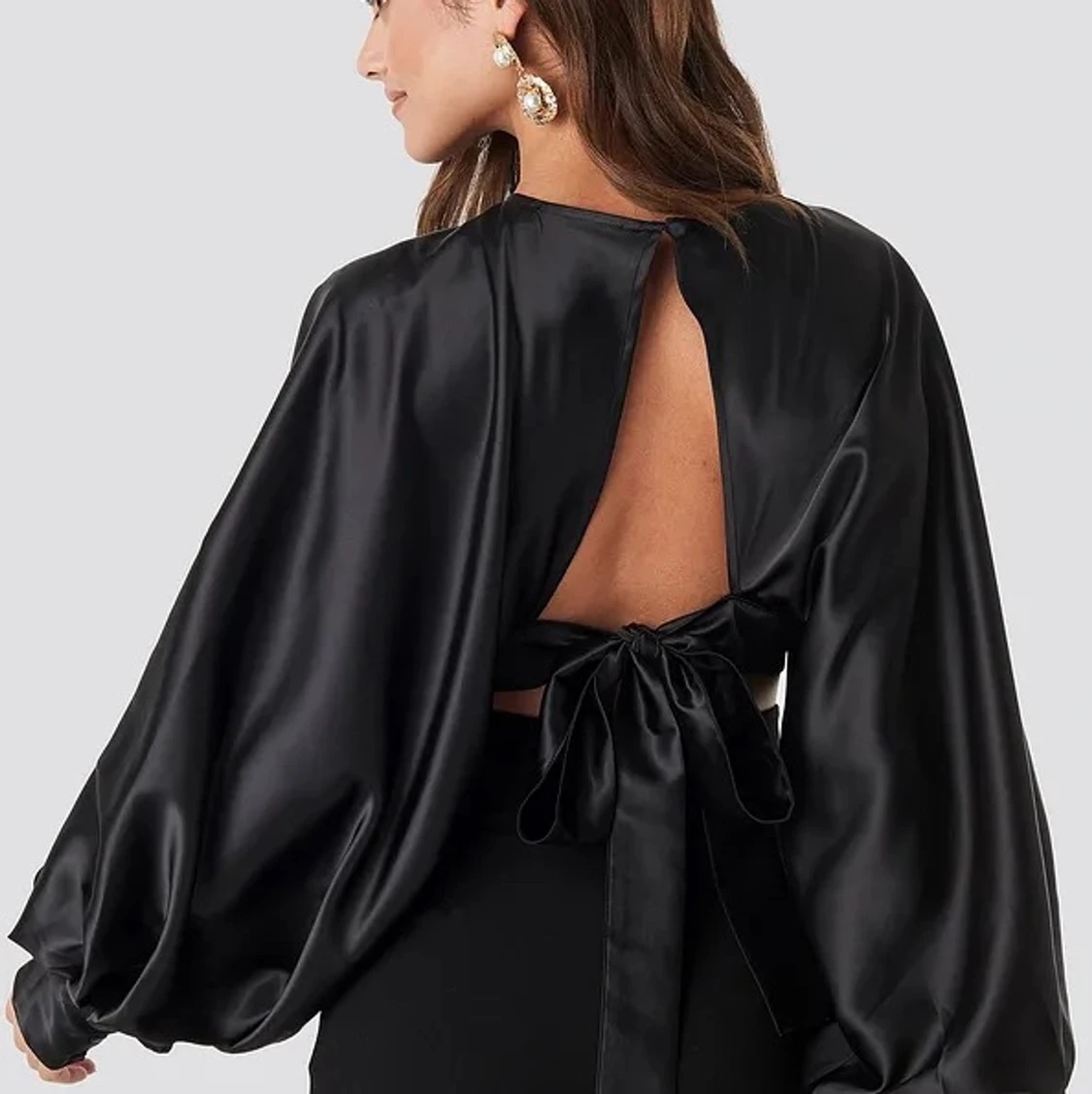 open back satin topp - 90