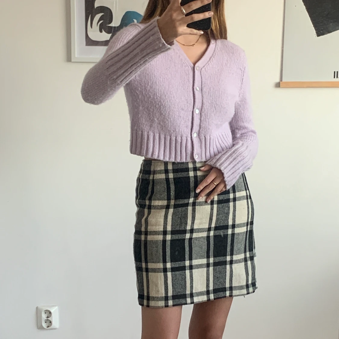 Rutig minikjol i ull! - 90