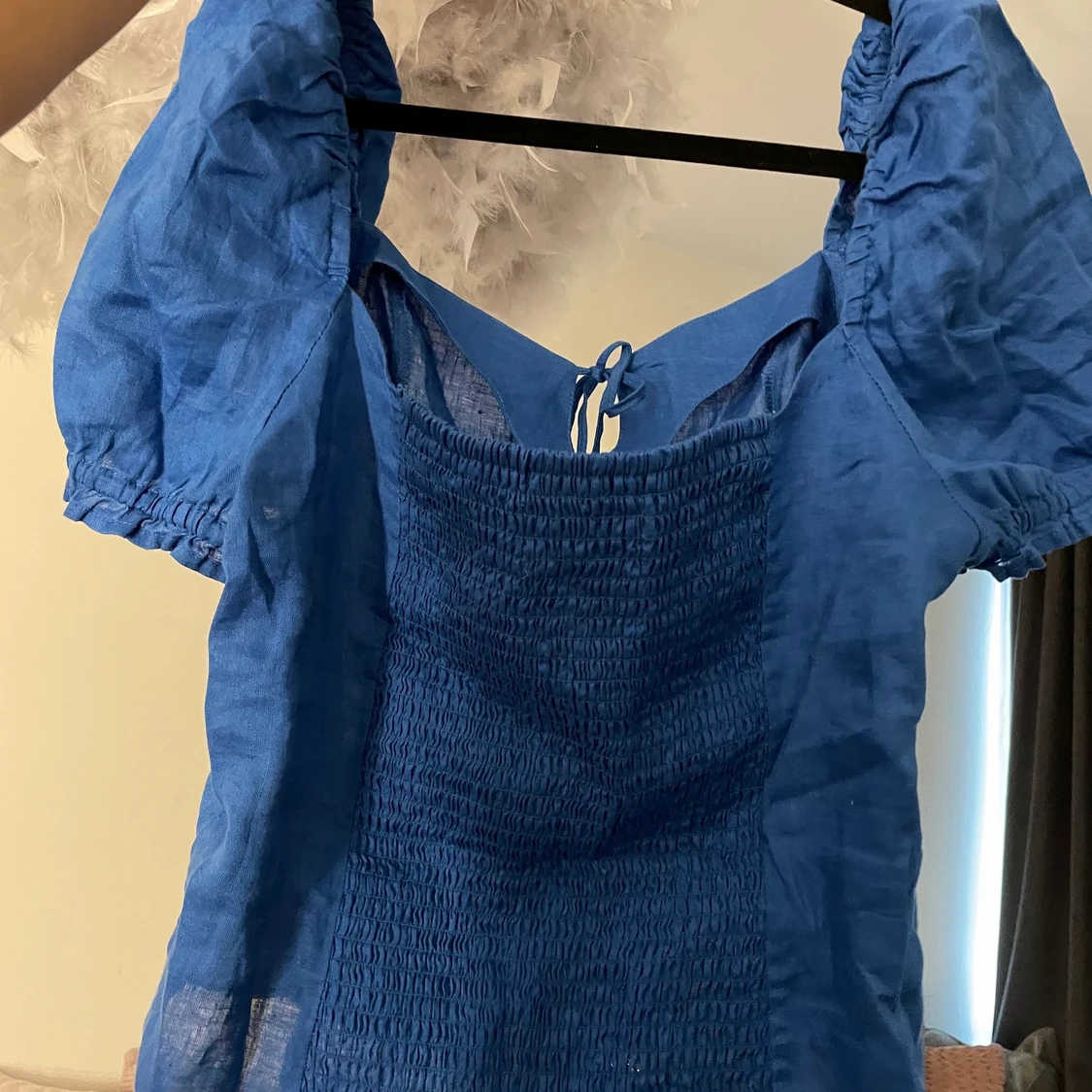 Blå tröja i linen - 90