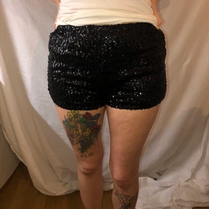 Paljett shorts  - Söta plajett shorts i storlek L men funkar för medium med eftersom de är stretchiga. Frakt tillkommer på 40 kronor.