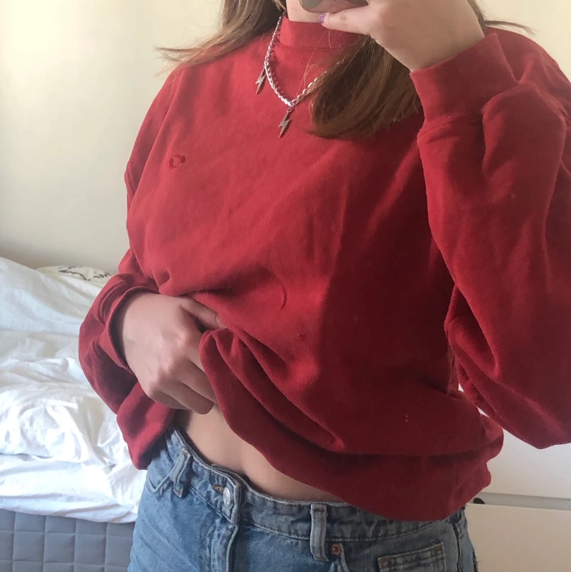 Röd sweatshirt❤️