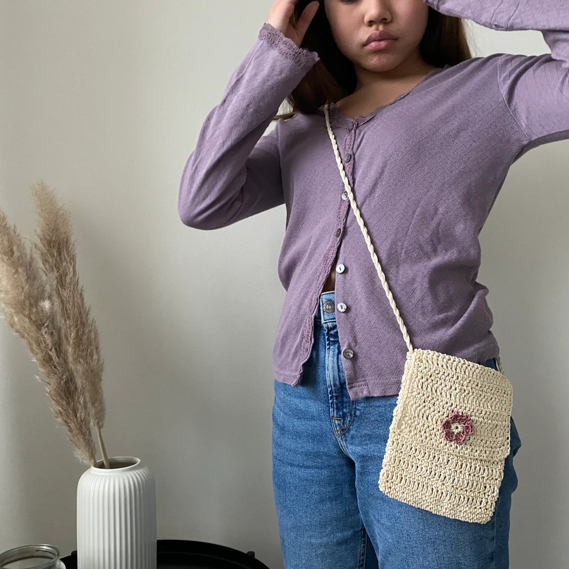 Beige crochet crossbody - 90