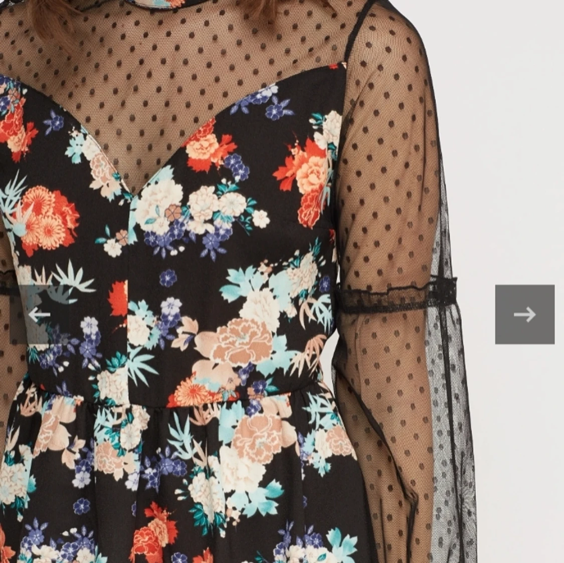 Blommig peplum-blus - 91