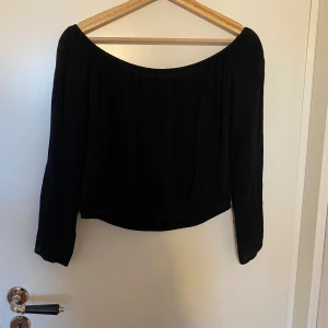 Svart blus - En svart kroppad blus med långa armar.