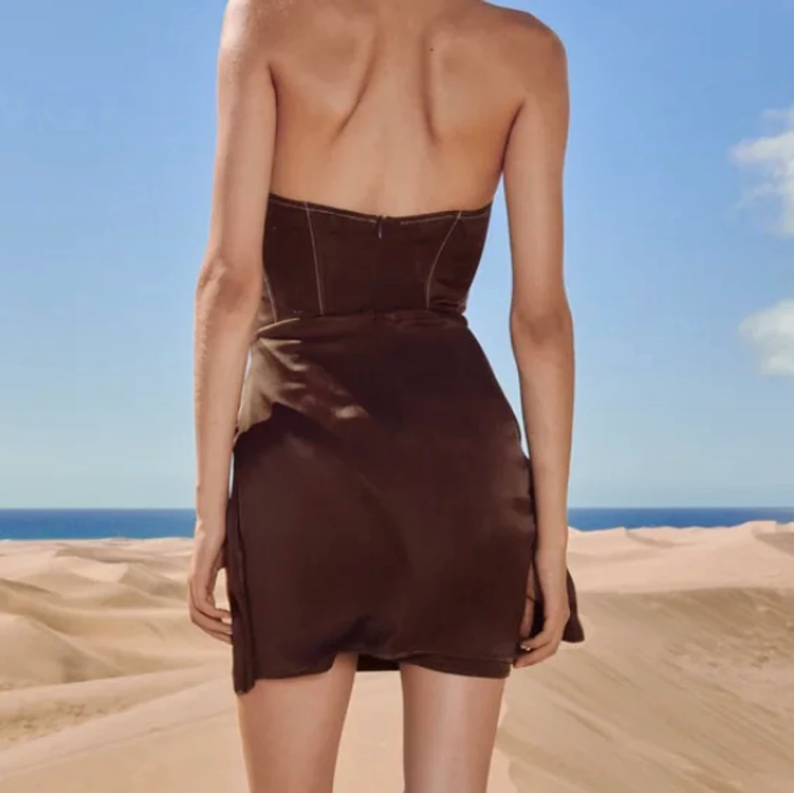 Zara klänning brun  - 91