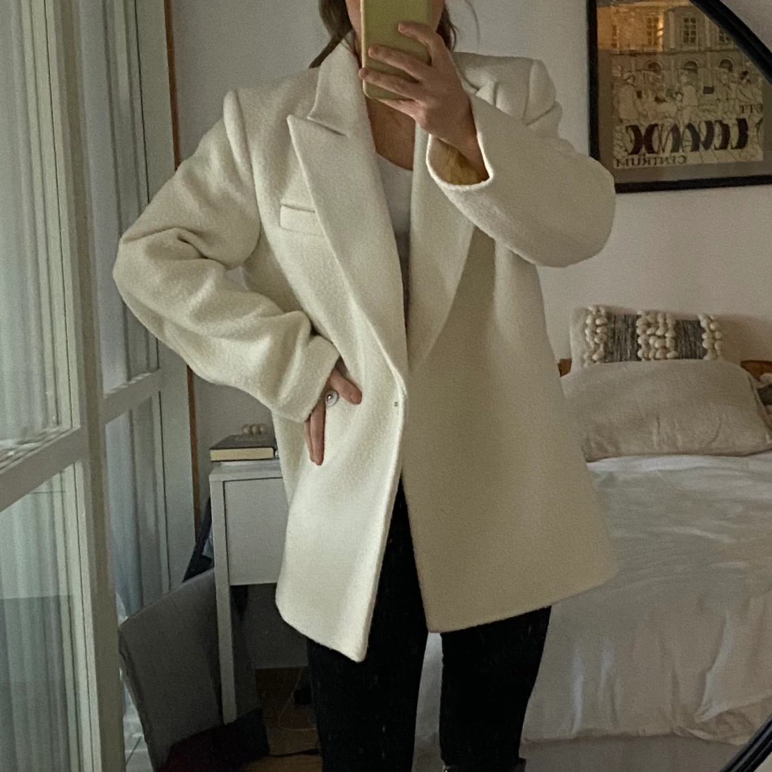 Kort kappa i ullmix - helt ny - 90