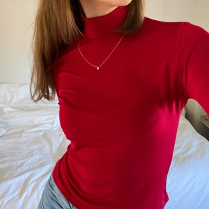 Långärmad röd turtleneck - Säljer en långärmad röd turtleneck som är jätte fin och passar xs/s. Jag kan tyvärr inte använda den för att den passar inte längre :(