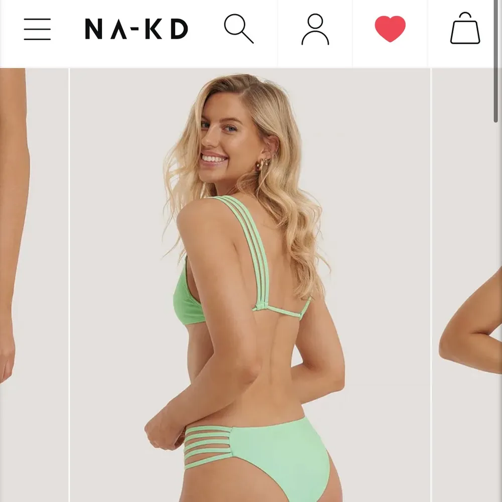 Super fin mintgrön bikiniöverdel från NAKD. Bara testad på, men är för liten för mig tyvärr. Storlek S💚. Accessoarer.