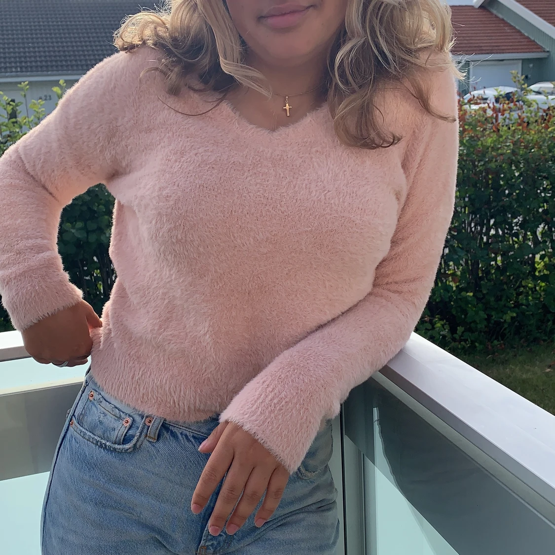 Rosa Fluffig tröja Storlek XS - 90