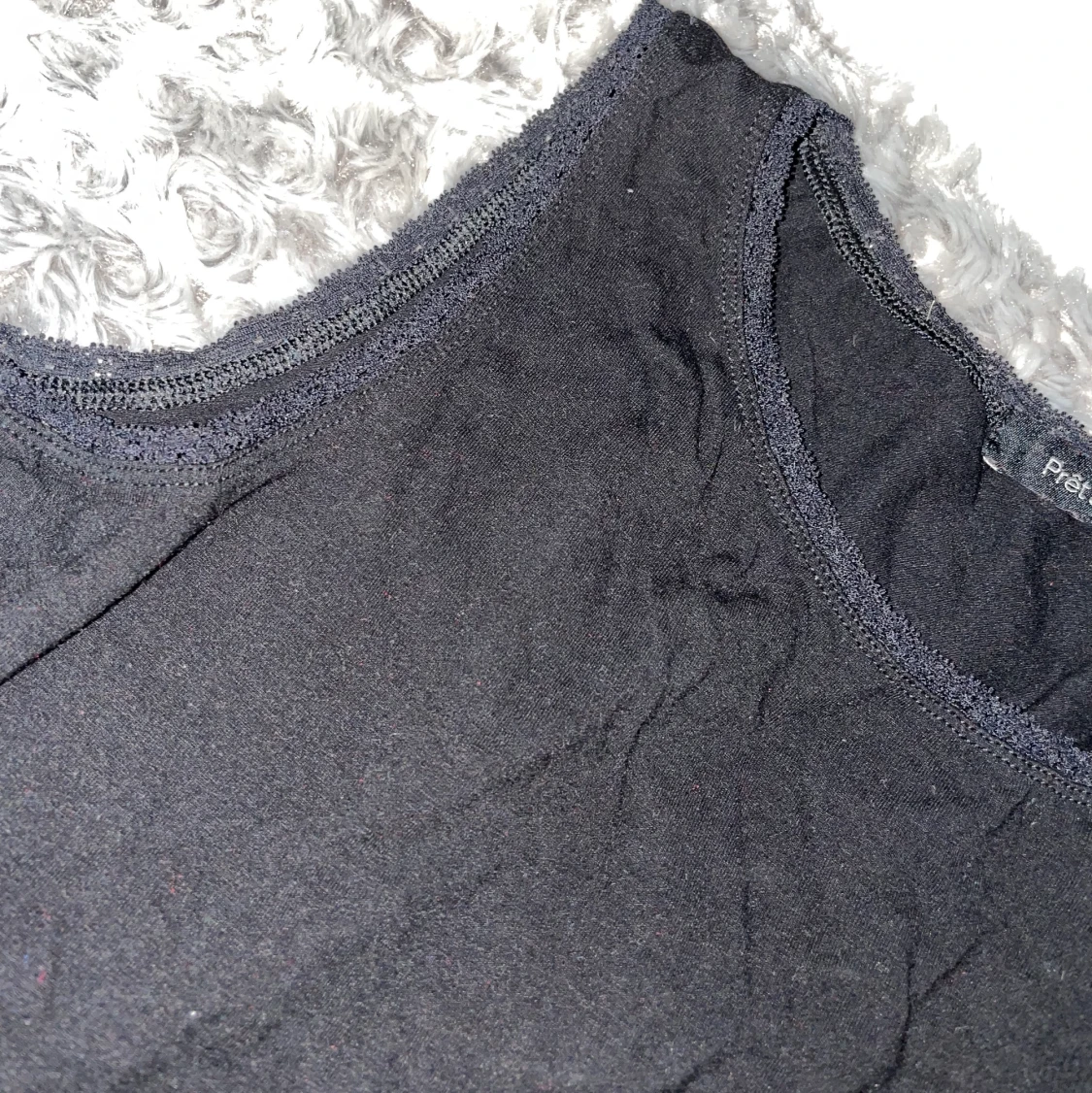 Svart spets linne - 90