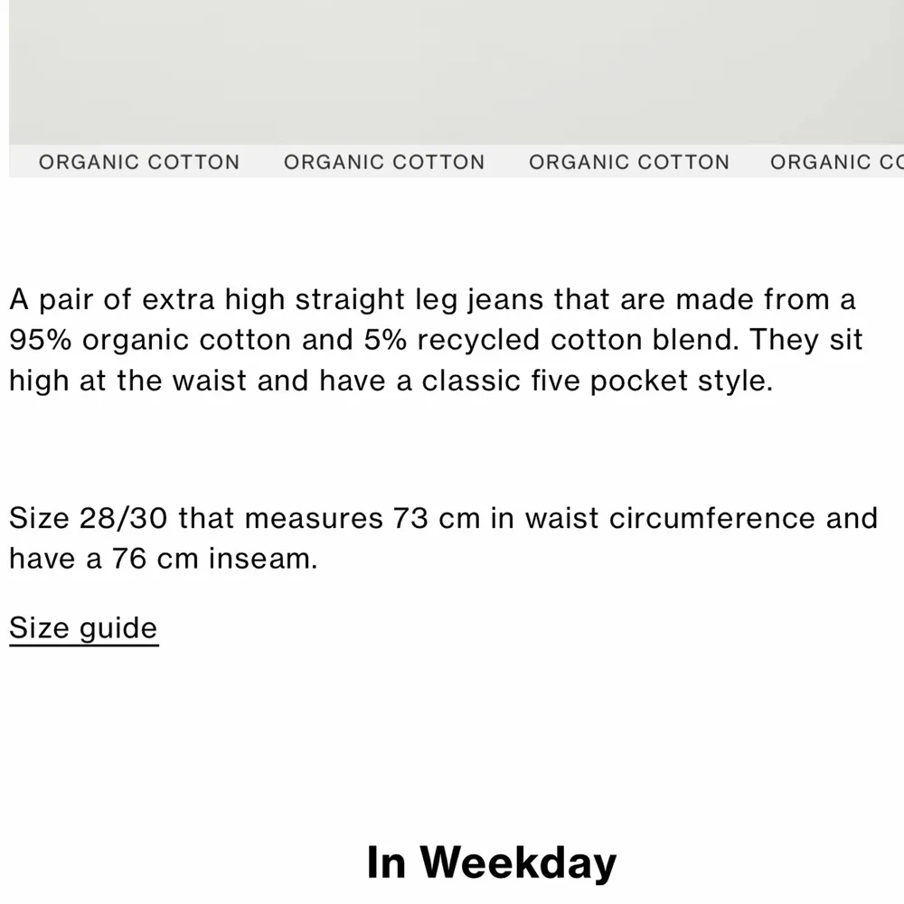 Straight leg jeans från weekday, modell Rowe, Aqua Blue💙. På första bilden har jag Storlek W34 L34, (har egentligen storlek W28-30) säljer pågrund av att dom är för stora!💙 Den har ett litet uppsprättat hål vid knäna som en snygg detalj annars hela och nästan helt oanvända!💙. Jeans & Byxor.