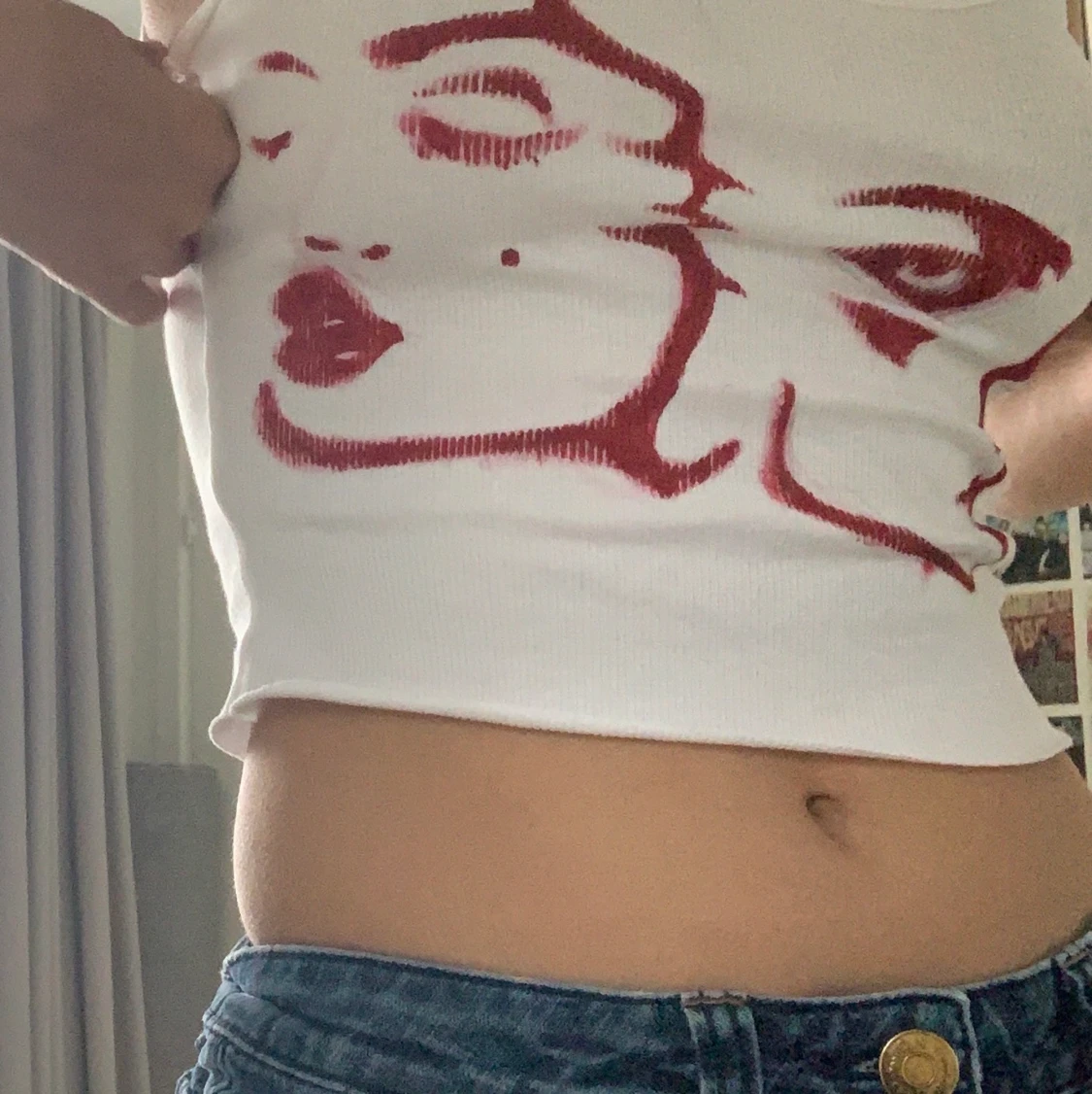 Tröja med ansiktstryck  - 90