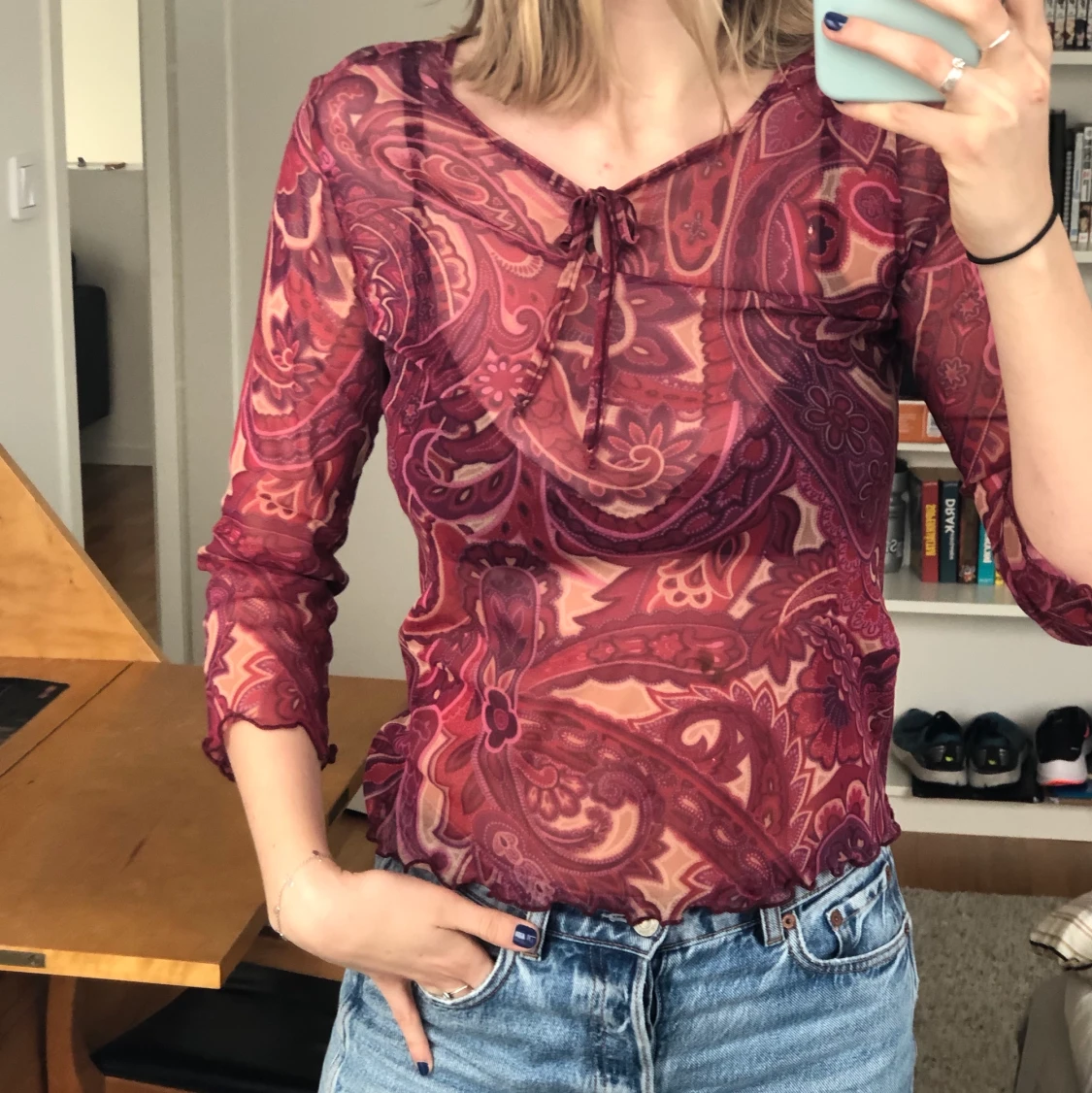 Trendig mönstrad tröja - 90