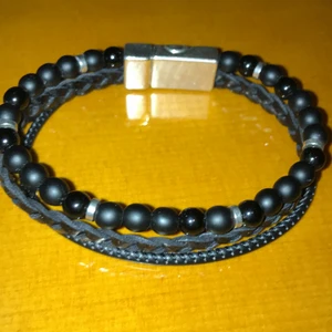 Sten armband & läder - 12 cm lång Sten armband säljer, Täby och Åkersberga 