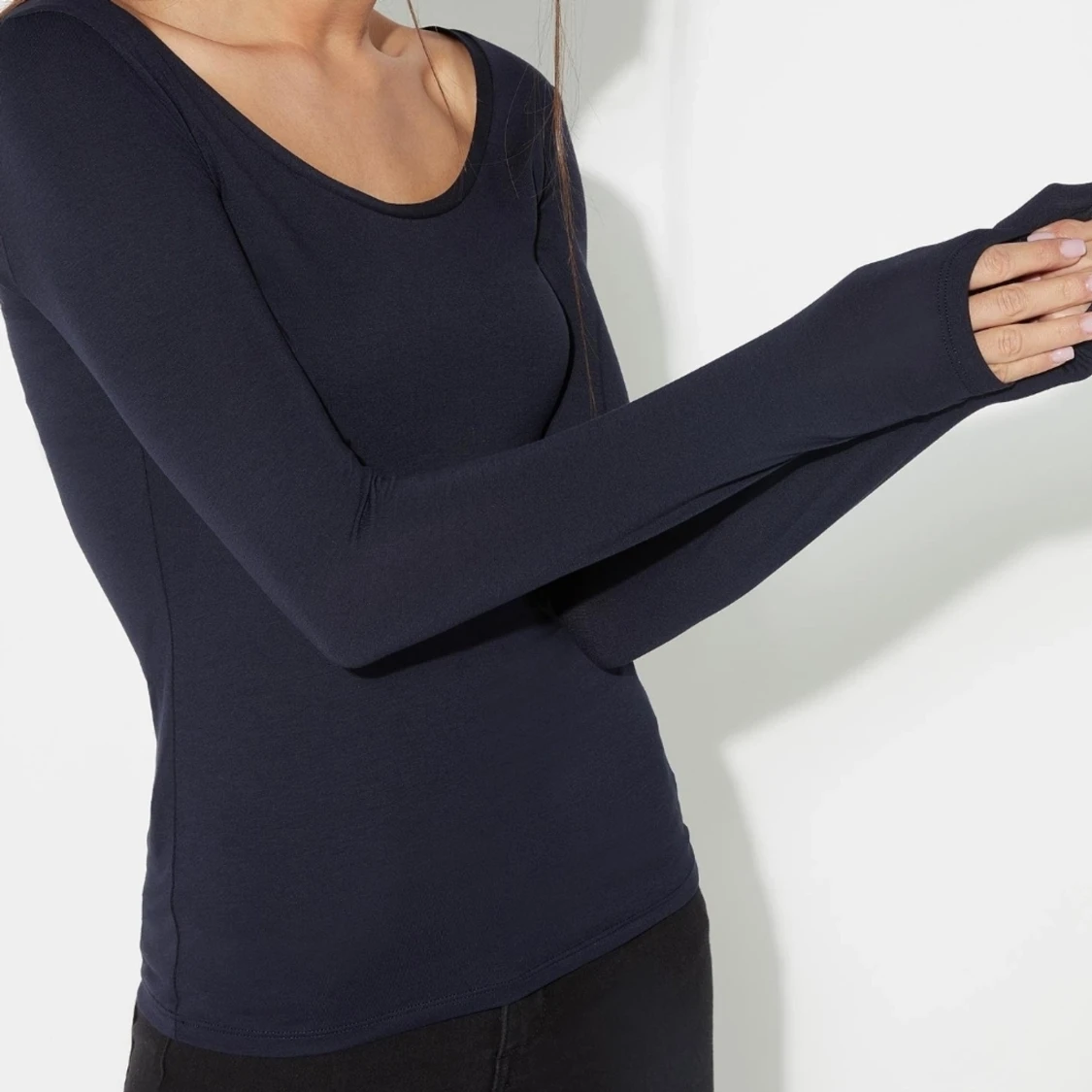 Blå långärmad tröja - 90