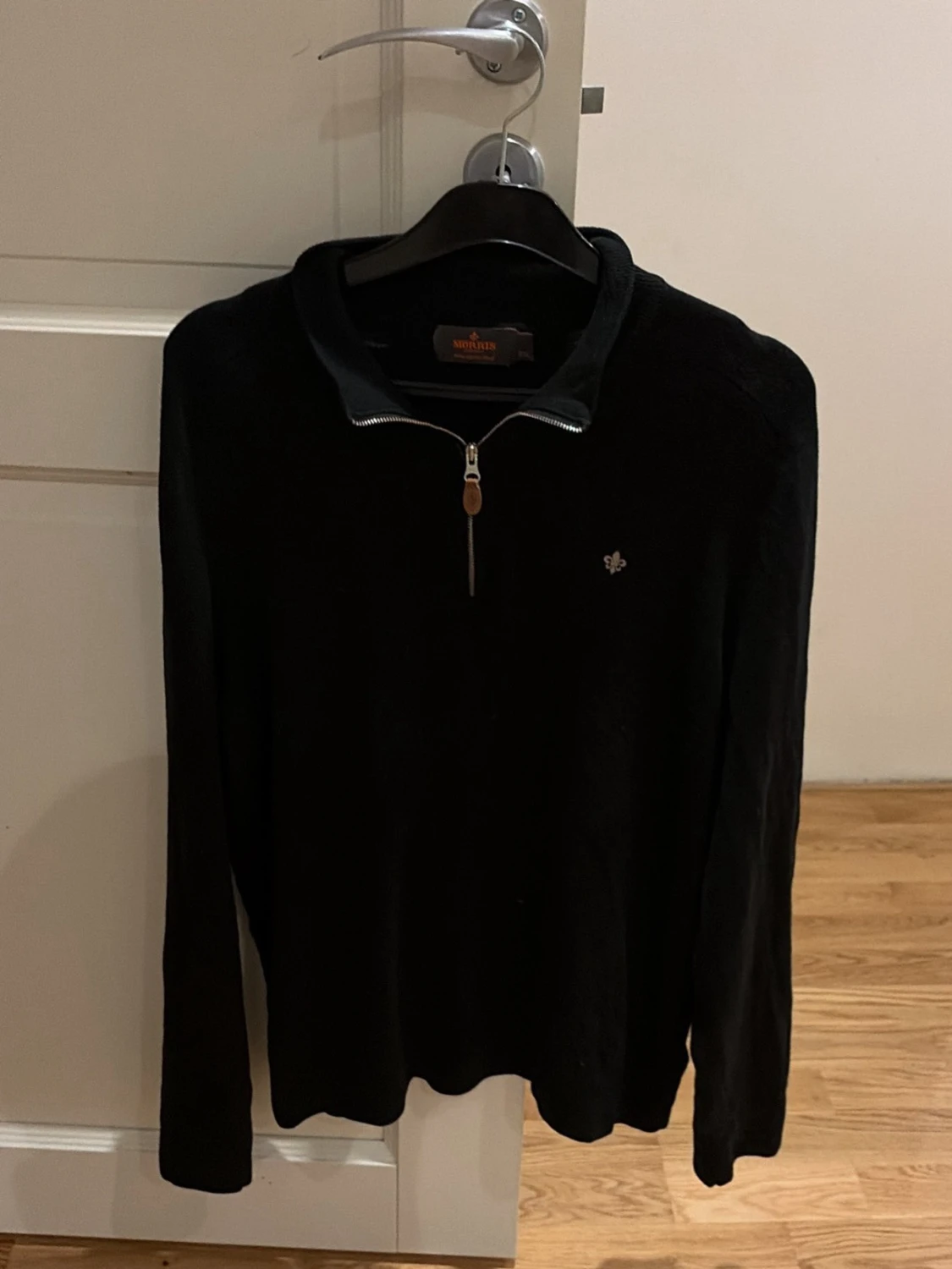 Svart halvzip tröja från Morris