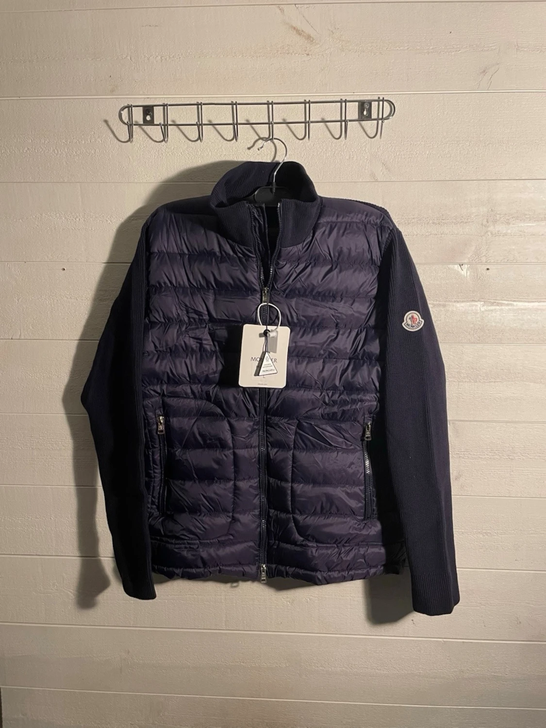 Mörkblå Moncler pufferjacka