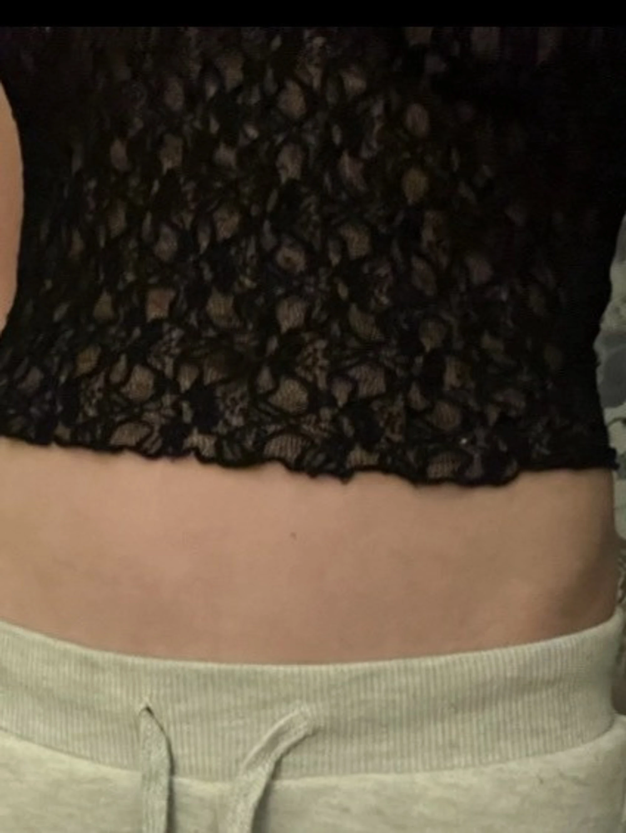 Svart spetsblus 