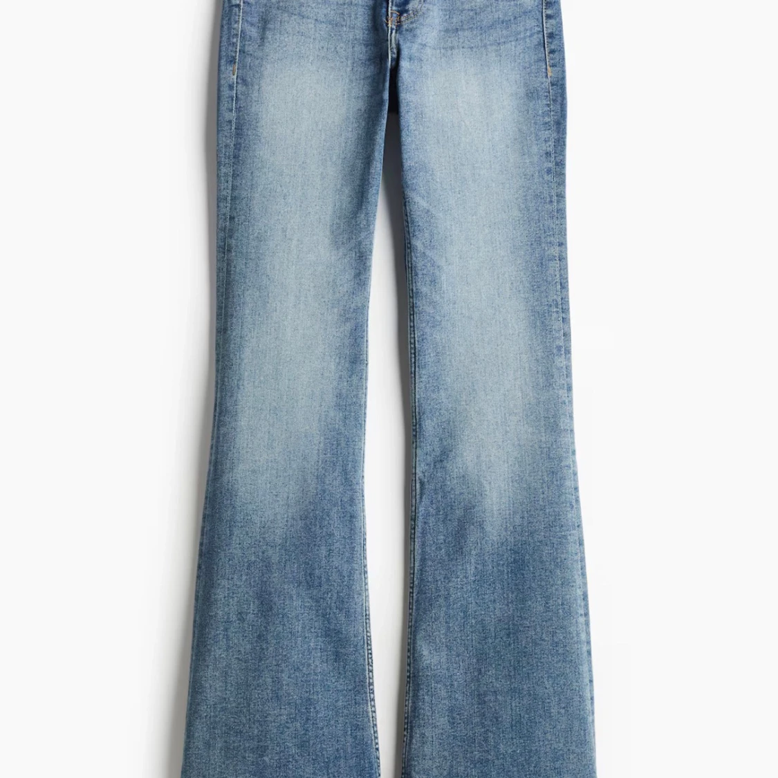 Blå bootcut jeans med låg midja  - 1