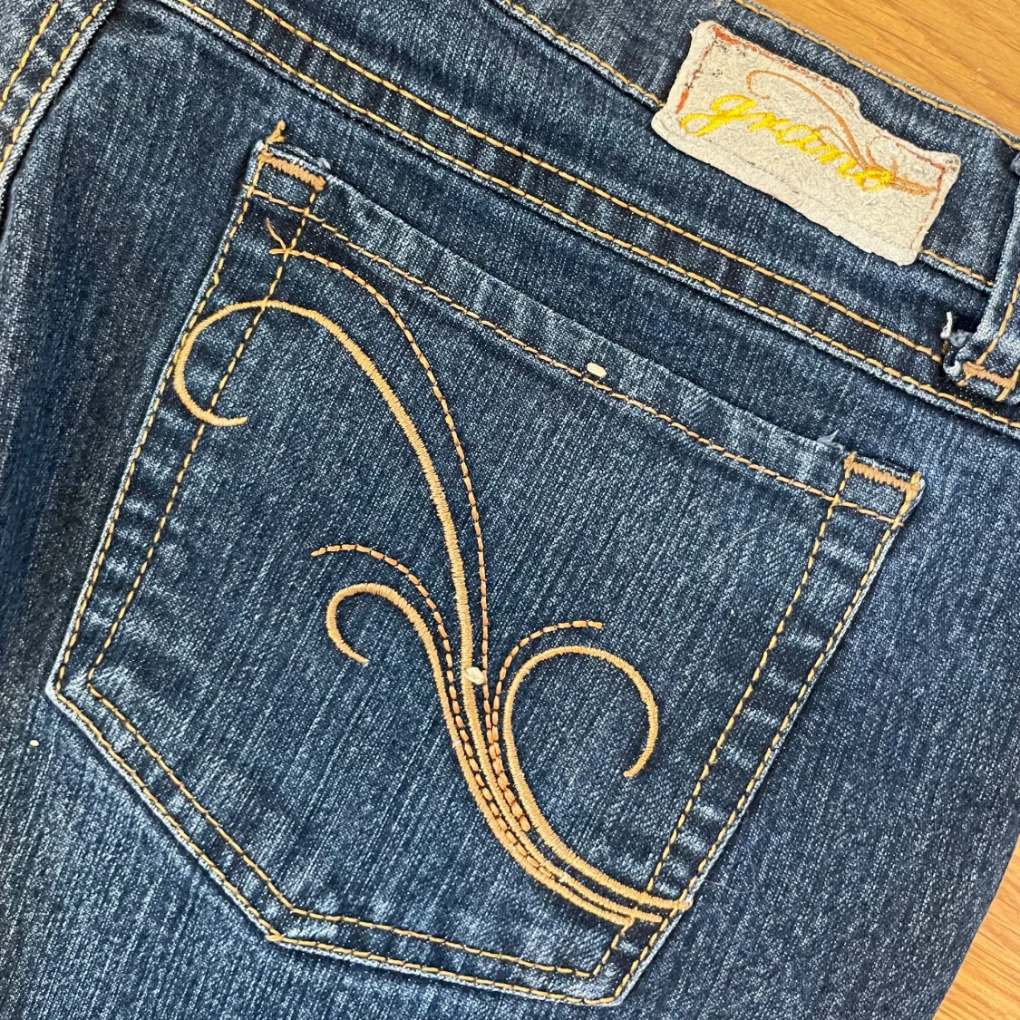 Blå bootcut jeans  - 4