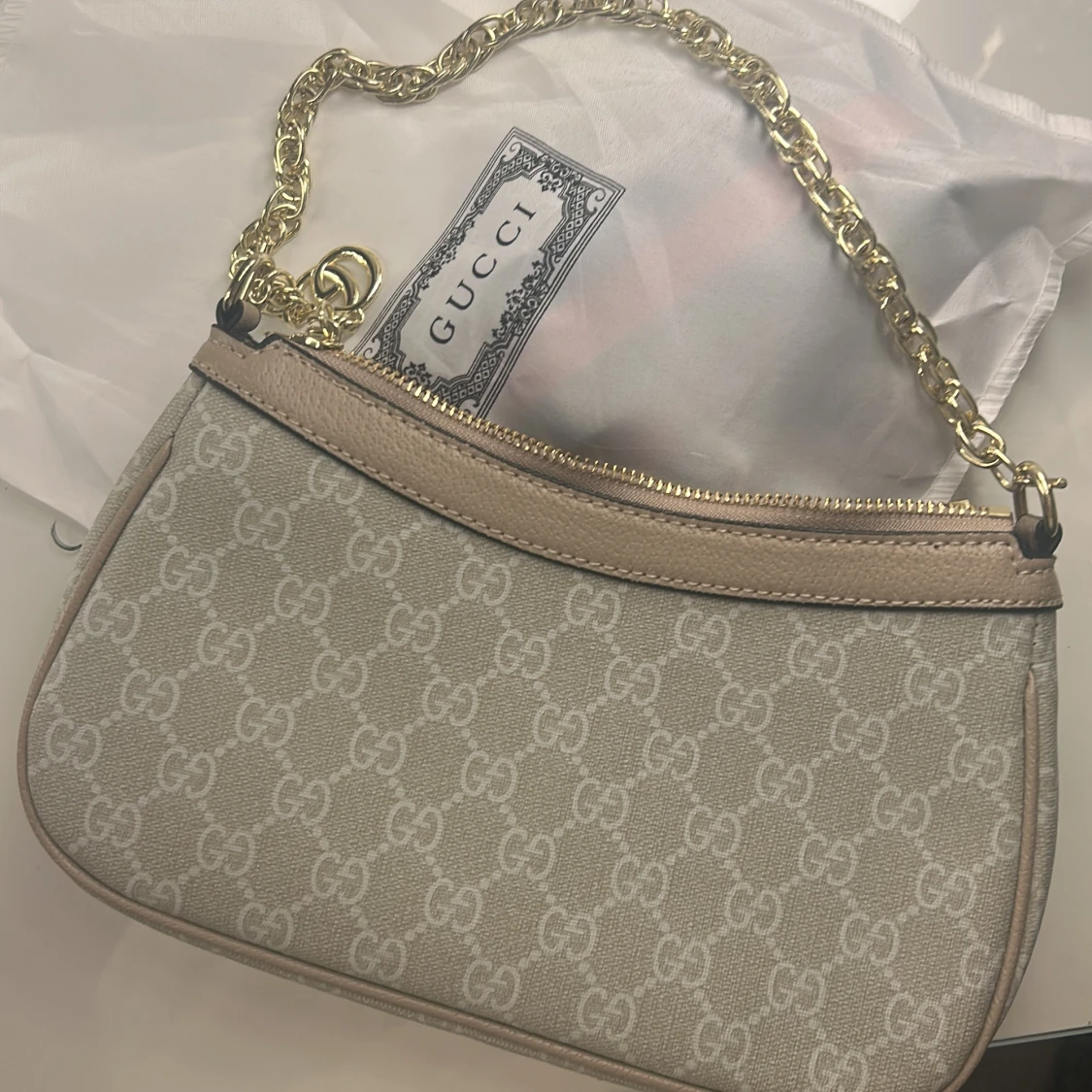 Beige handväska - 1