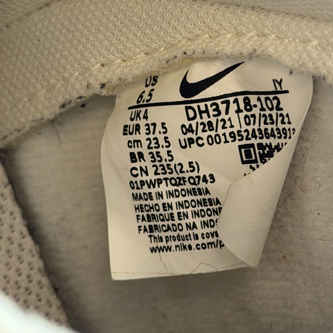 Nike Dunk High rosa/vit strl 37.5 - 1